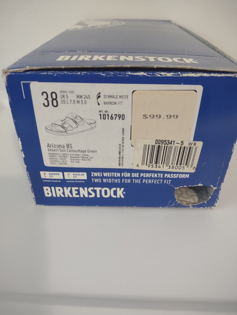 Birkenstock Women's Arizona Sandals Green Camo Sz 38 Narrow Fit - Picture 2 of 7